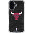NBA Chicago Bulls Black Distressed iPhone 16 Clear Case