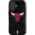 NBA Chicago Bulls Black Distressed iPhone 16 Magsafe Impact Case