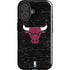 NBA Chicago Bulls Black Distressed iPhone 16 Plus Impact Case