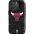 NBA Chicago Bulls Black Distressed iPhone 16 Pro Impact Case