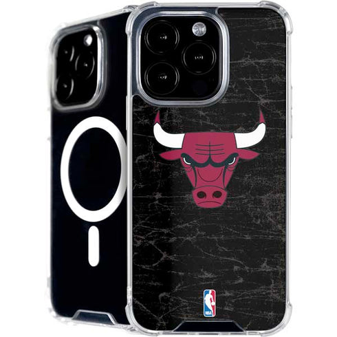 NBA Chicago Bulls Black Distressed iPhone 16 Pro MagSafe Case