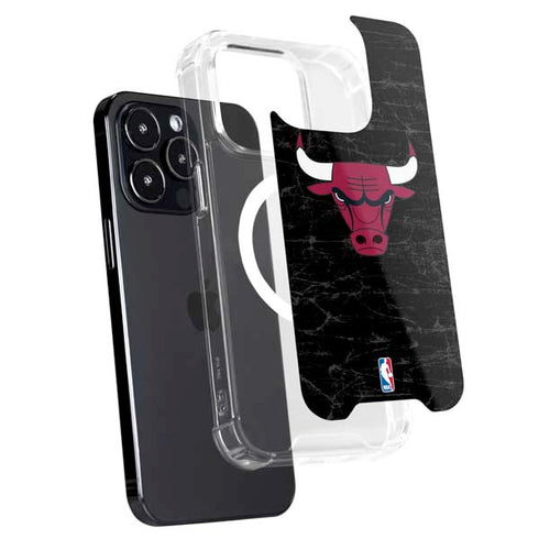 NBA Chicago Bulls Black Distressed iPhone 16 Pro MagSafe Case