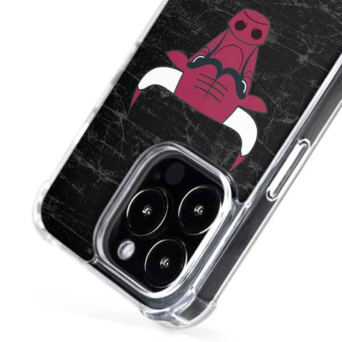 NBA Chicago Bulls Black Distressed iPhone 16 Pro MagSafe Case