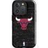 NBA Chicago Bulls Black Distressed iPhone 16 Pro Max Impact Case