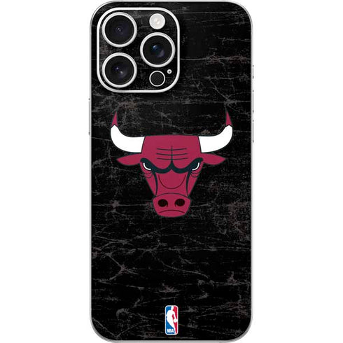 NBA Chicago Bulls Black Distressed iPhone 16 Pro Max Skin