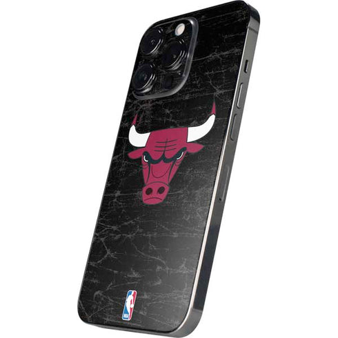 NBA Chicago Bulls Black Distressed iPhone 16 Pro Skin