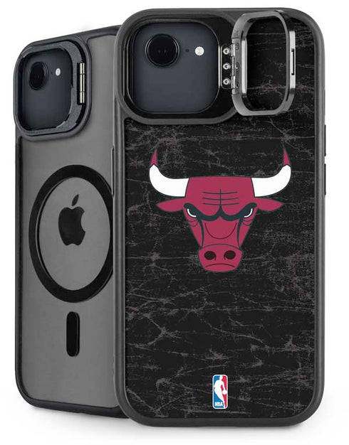 NBA Chicago Bulls Black Distressed iPhone 16e Kickstand Case