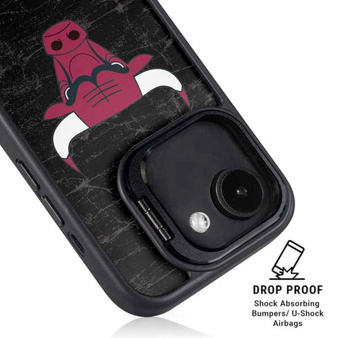 NBA Chicago Bulls Black Distressed iPhone 16e Kickstand Case
