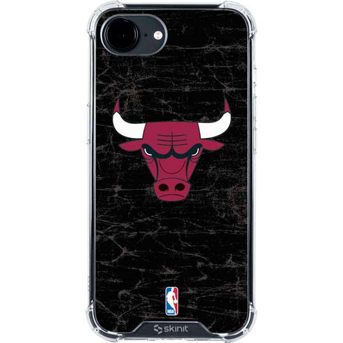 NBA Chicago Bulls Black Distressed iPhone 16e Clear Case