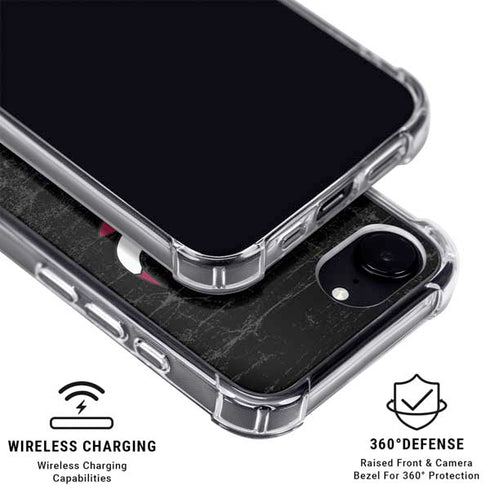 NBA Chicago Bulls Black Distressed iPhone 16e Clear Case
