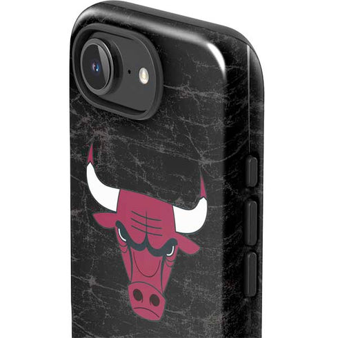 NBA Chicago Bulls Black Distressed iPhone 16e Impact Case