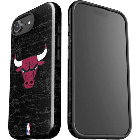 NBA Chicago Bulls Black Distressed iPhone 16e Impact Case