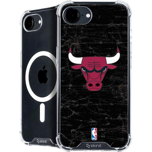 NBA Chicago Bulls Black Distressed iPhone 16e MagSafe Case