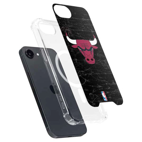 NBA Chicago Bulls Black Distressed iPhone 16e MagSafe Case