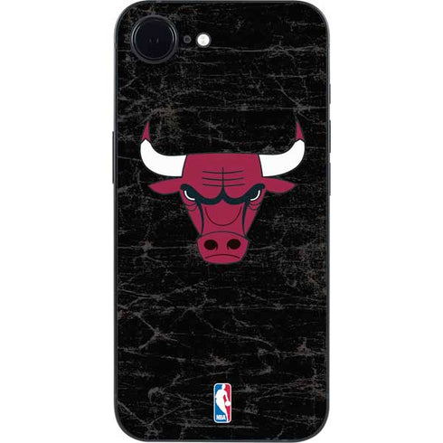 NBA Chicago Bulls Black Distressed iPhone 16e Skin