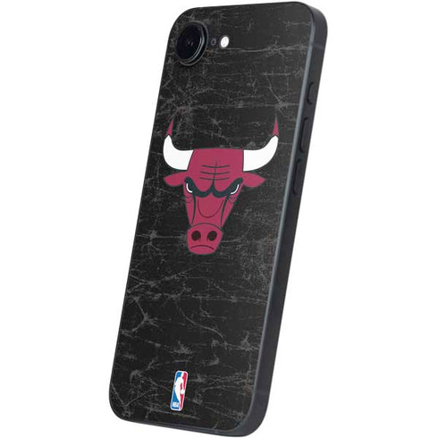 NBA Chicago Bulls Black Distressed iPhone 16e Skin