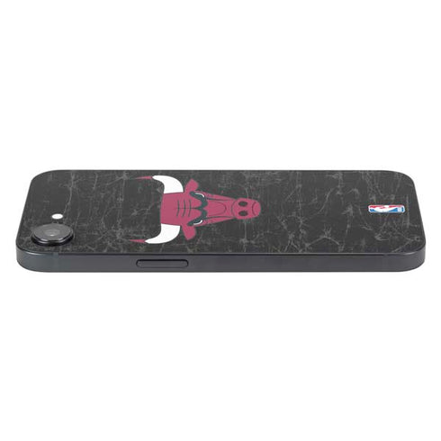 NBA Chicago Bulls Black Distressed iPhone 16e Skin