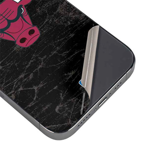 NBA Chicago Bulls Black Distressed iPhone 16e Skin