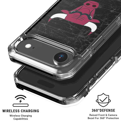 NBA Chicago Bulls Black Distressed iPhone 17 Air Clear Case