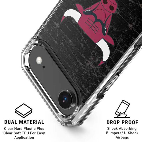 NBA Chicago Bulls Black Distressed iPhone 17 Air Clear Case