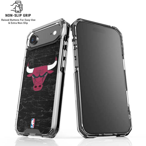 NBA Chicago Bulls Black Distressed iPhone 17 Air Clear Case