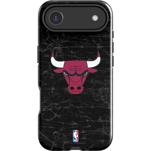 NBA Chicago Bulls Black Distressed iPhone 17 Air Impact Case
