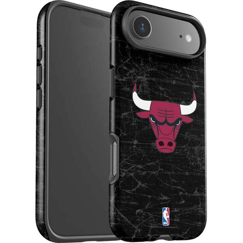 NBA Chicago Bulls Black Distressed iPhone 17 Air Impact Case