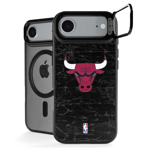 NBA Chicago Bulls Black Distressed iPhone 17 Air Kickstand Case