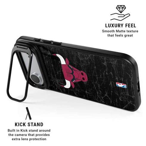NBA Chicago Bulls Black Distressed iPhone 17 Air Kickstand Case