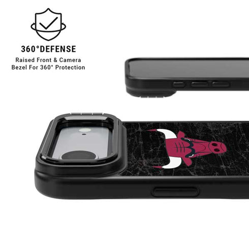 NBA Chicago Bulls Black Distressed iPhone 17 Air Kickstand Case