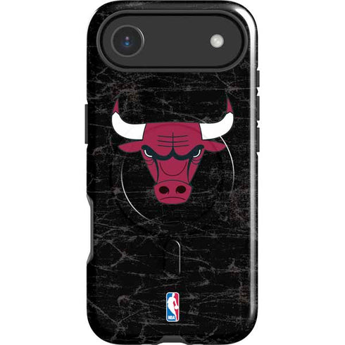 NBA Chicago Bulls Black Distressed iPhone 17 Air Magsafe Impact Case