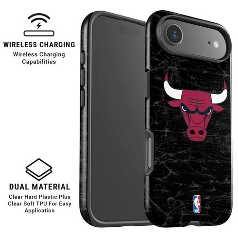 NBA Chicago Bulls Black Distressed iPhone 17 Air Magsafe Impact Case