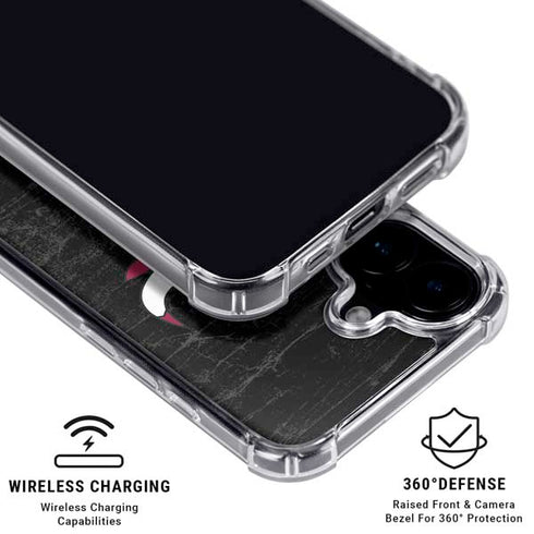NBA Chicago Bulls Black Distressed iPhone 17 Clear Case