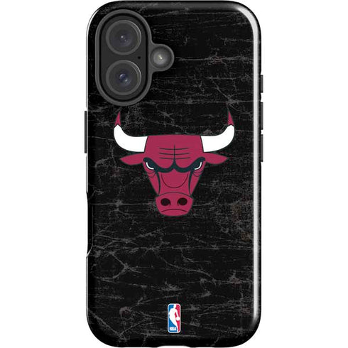 NBA Chicago Bulls Black Distressed iPhone 17 Impact Case
