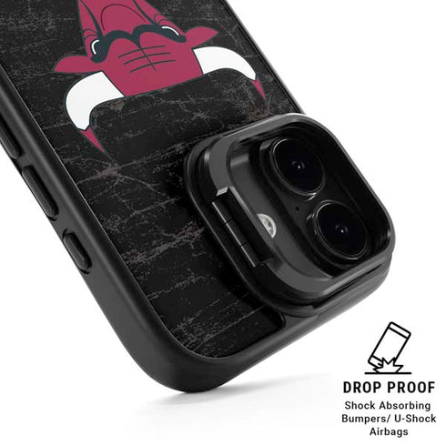 NBA Chicago Bulls Black Distressed iPhone 17 Kickstand Case