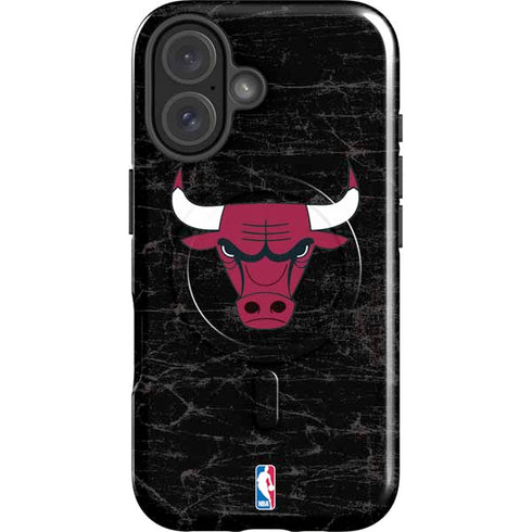 NBA Chicago Bulls Black Distressed iPhone 17 Magsafe Impact Case