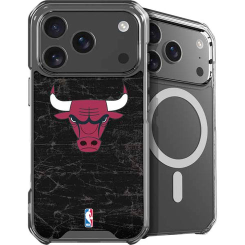 NBA Chicago Bulls Black Distressed iPhone 17 Pro MagSafe Case