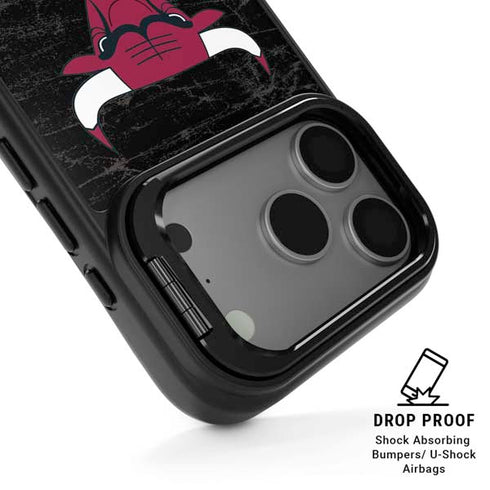 NBA Chicago Bulls Black Distressed iPhone 17 Pro Max Kickstand Case