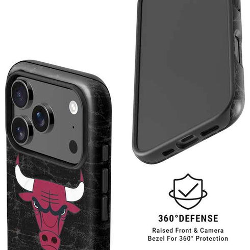 NBA Chicago Bulls Black Distressed iPhone 17 Pro Max Magsafe Impact Case
