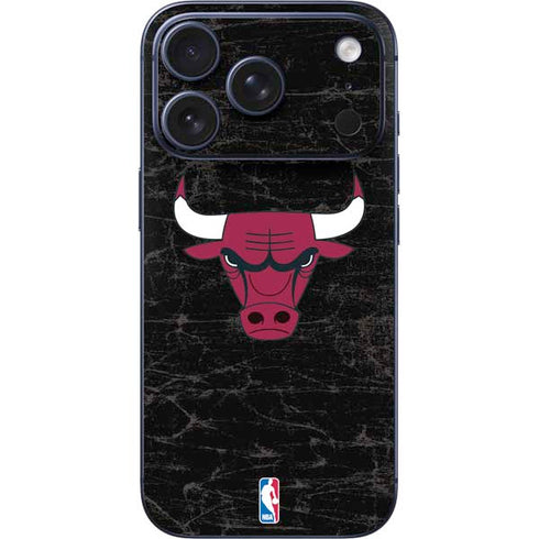 NBA Chicago Bulls Black Distressed iPhone 17 Pro Max Skin