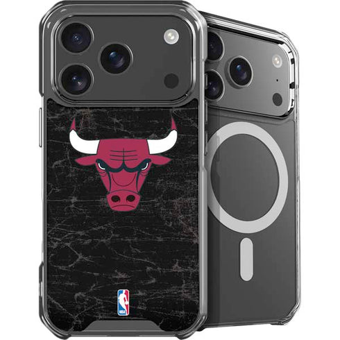 NBA Chicago Bulls Black Distressed iPhone 18 Pro MagSafe Case