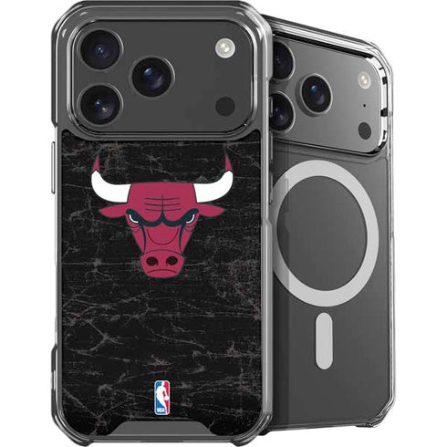 NBA Chicago Bulls Black Distressed iPhone 18 Pro Max MagSafe Case