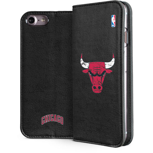 NBA Chicago Bulls Black Distressed iPhone 7 Folio Case