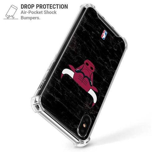 NBA Chicago Bulls Black Distressed iPhone X/XS Clear Case