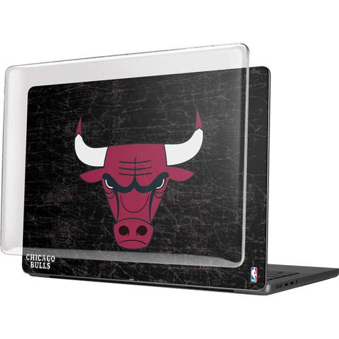 NBA Chicago Bulls Black Distressed MacBook Pro 14in (2021-24) Case plus Skin