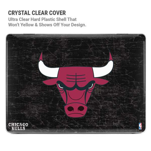 NBA Chicago Bulls Black Distressed MacBook Pro 14in (2021-24) Case plus Skin