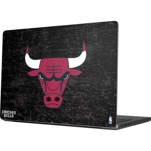 NBA Chicago Bulls Black Distressed Apple MacBook Pro 14-inch Skin