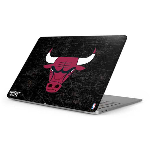 NBA Chicago Bulls Black Distressed Apple MacBook Pro 16-inch Skin