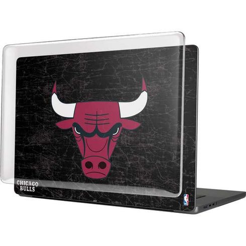 NBA Chicago Bulls Black Distressed MacBook Cases