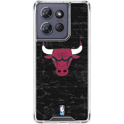 NBA Chicago Bulls Black Distressed Moto G 5G (2025) Clear Case
